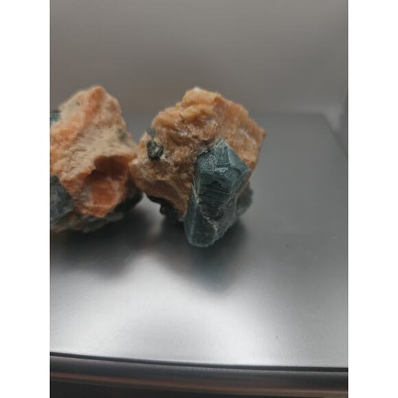 Fluorapatite On Orange Calcite 2pc Raw Specimen. 90lbs - Picture 6 of 11